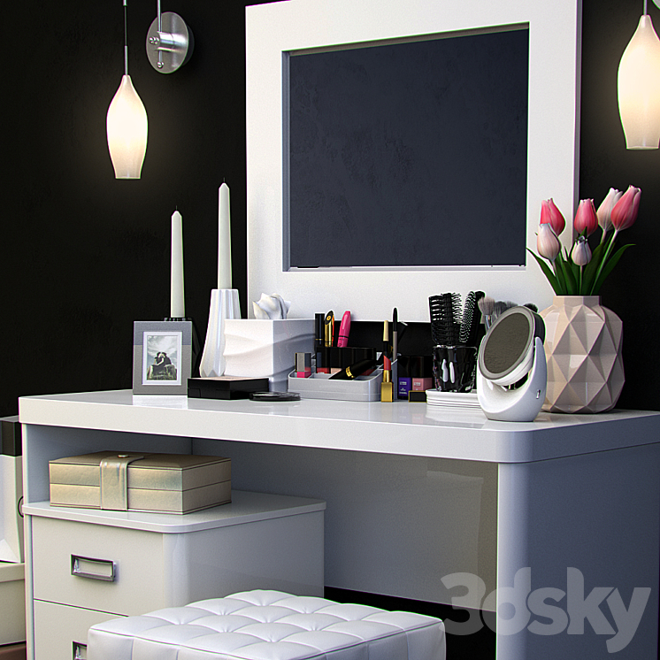 Decorative set. Dressing table. 3DS Max - thumbnail 2