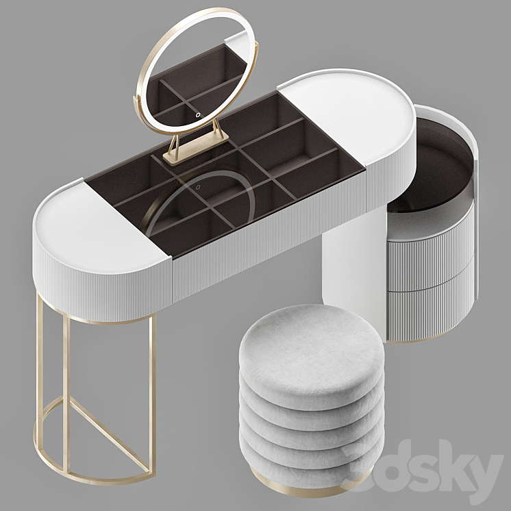 dressing table 3DS Max Model - thumbnail 2