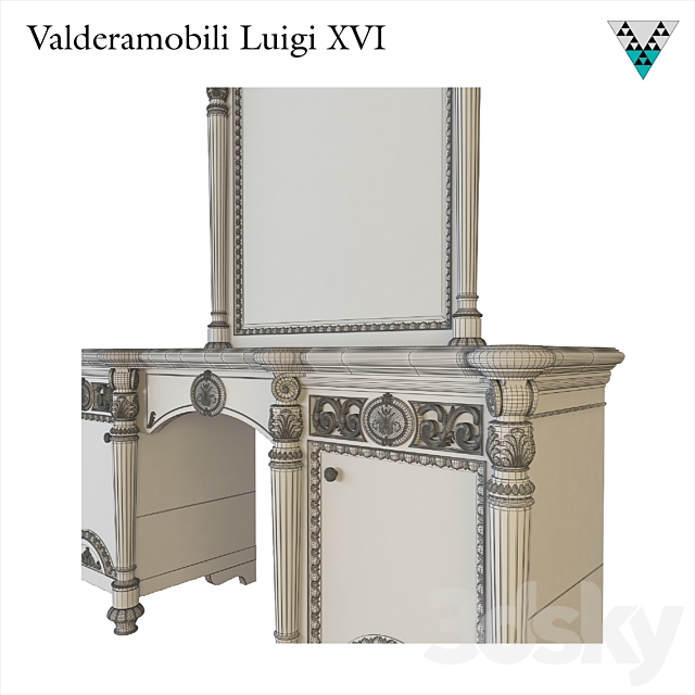 Dressing table and mirror Valderamobili Luigi XVI 3DSMax File - thumbnail 3