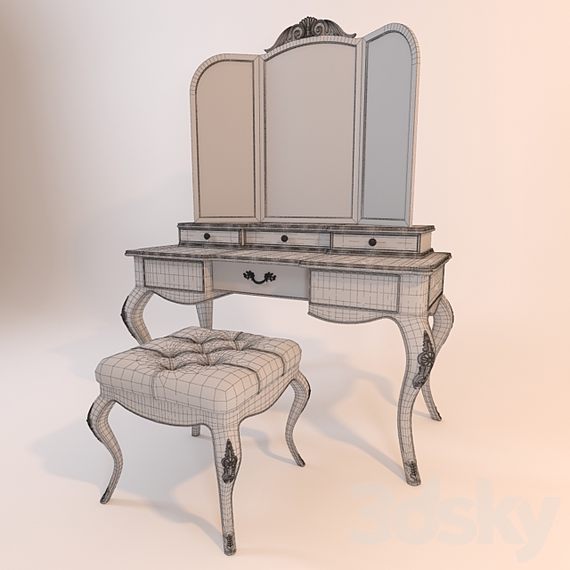 Dressing table and poof GRAN GUARDIA 3DS Max Model - thumbnail 2