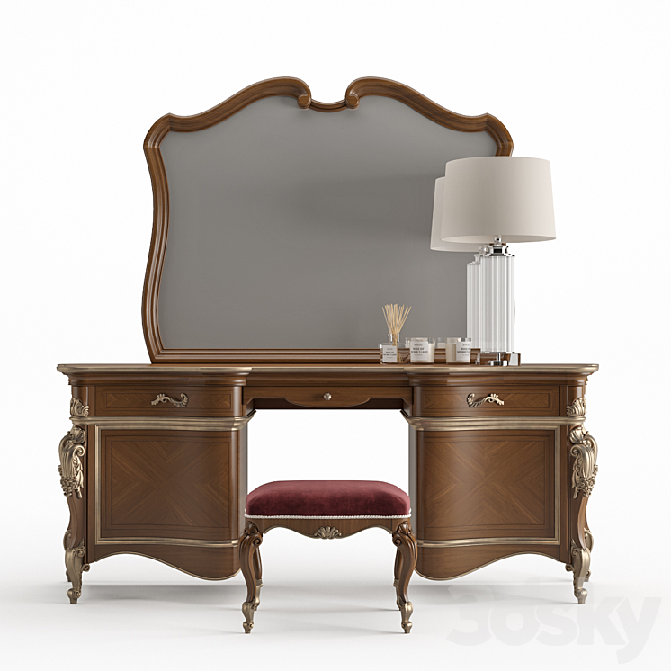 Dressing table Arve Style Luigi_XXI with pouf 3DS Max - thumbnail 1