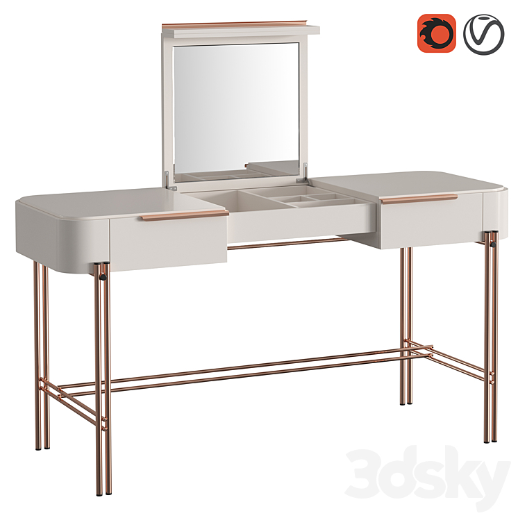 Dressing table BAMBOO 3DS Max Model - thumbnail 3