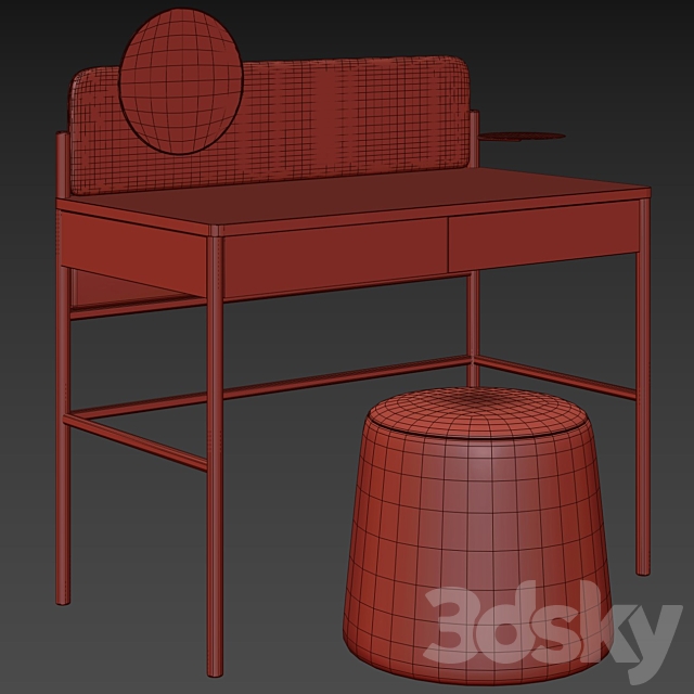 Dressing table Bolzan Flag 3DS Max Model - thumbnail 4