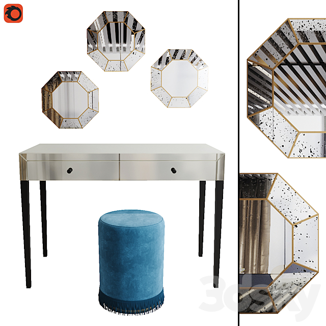 Dressing table Climene la redoute 3ds Max - thumbnail 1