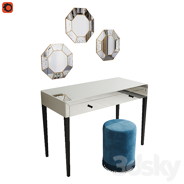 Dressing table Climene la redoute 3ds Max - thumbnail 2