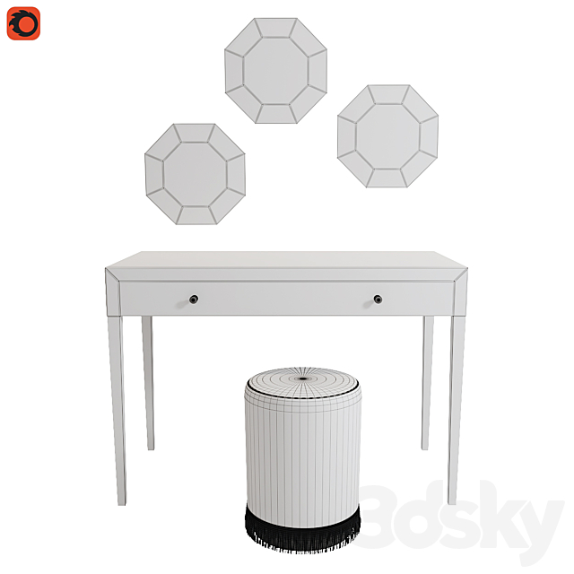 Dressing table Climene la redoute 3ds Max - thumbnail 3