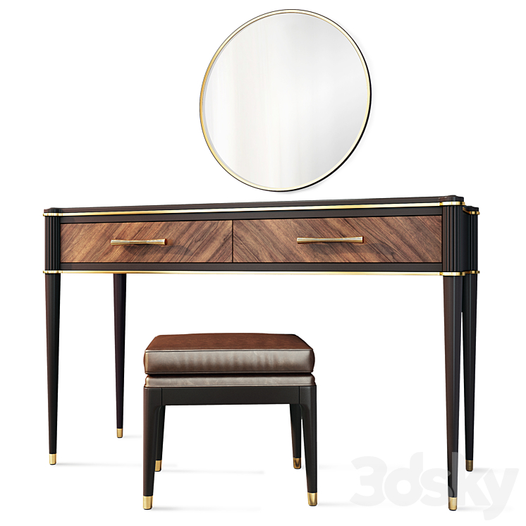 Dressing table \/ console with mirror Venice. Dressing table vanity by Classico Italiano 3DS Max - thumbnail 1