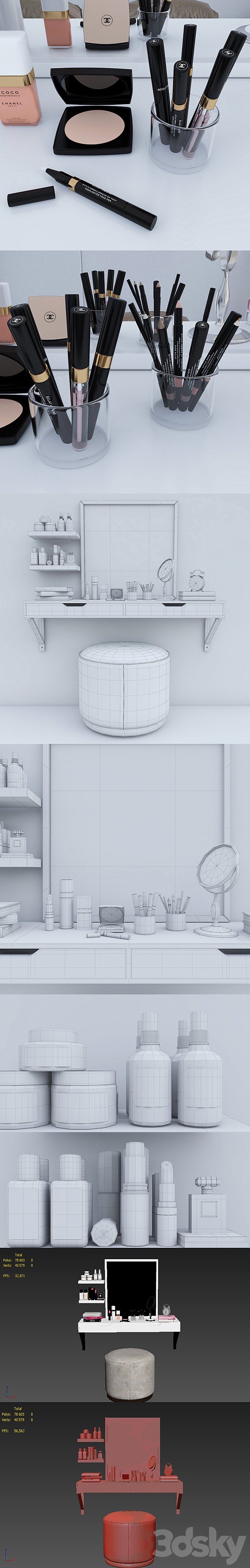 Dressing table decor set 3DSMax File - thumbnail 3