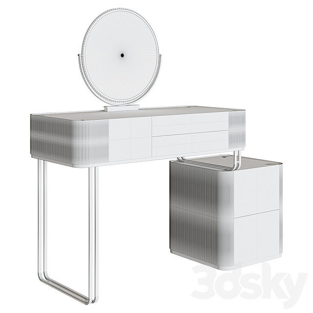 Dressing table Drawer Makeup Vanity Set 3DS Max Model - thumbnail 2