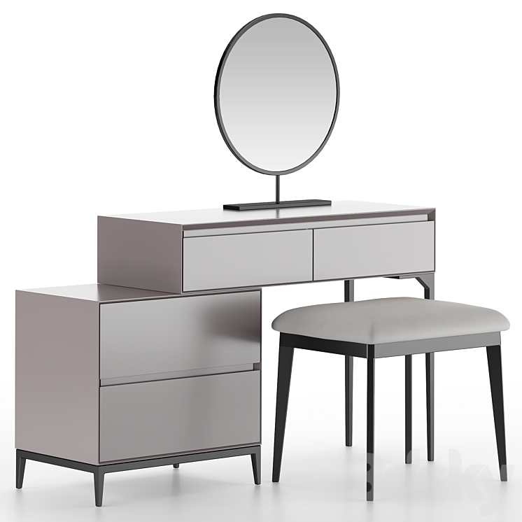 Dressing table HOMARY Gray Makeup Vanity Set 3DS Max Model - thumbnail 2