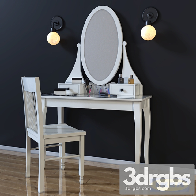 Dressing table ikea hemnes 2 3dsmax Download - thumbnail 1