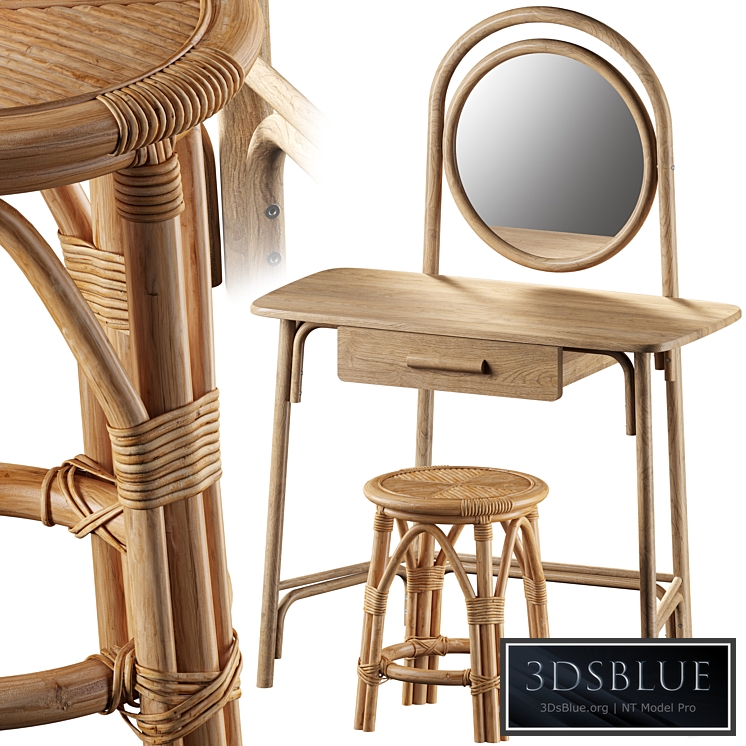 Dressing Table Marika and Chair Katni La Redoute Interieurs 3DS Max - thumbnail 3