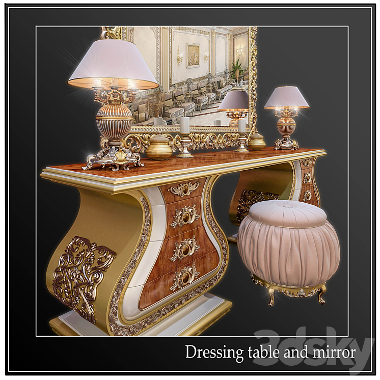 “DRESSING TABLE MIRROR “”PASHA CAPPELLETTI””” 3DS Max - thumbnail 2