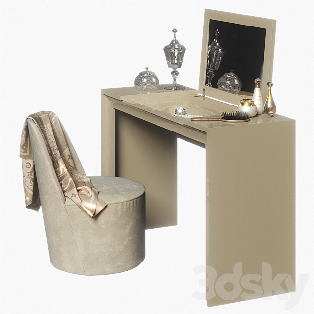 Dressing table Mugali. Model Ref.1324 Chair Casamilano Lea 3ds Max - thumbnail 1