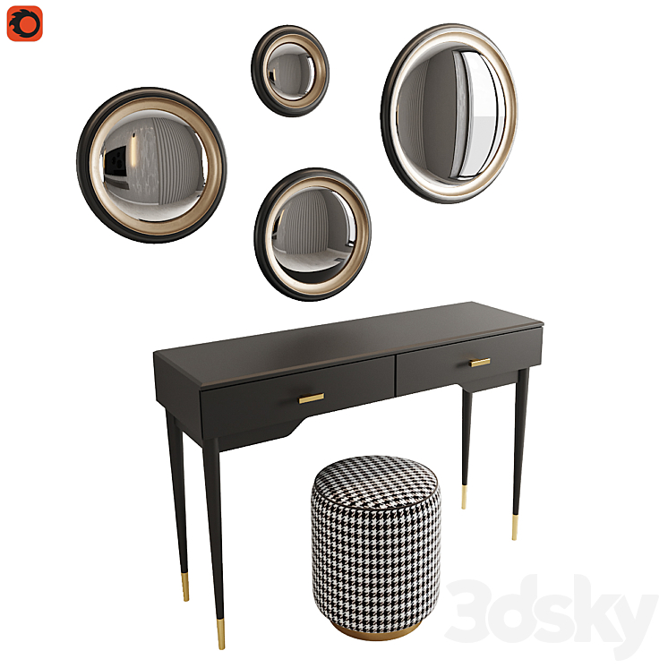 Dressing table NOVANI la redoute 3DS Max - thumbnail 2