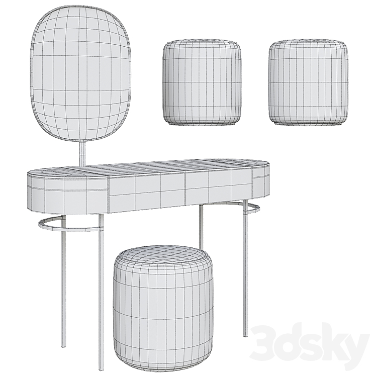 Dressing table PAD Geneve 3DS Max - thumbnail 2