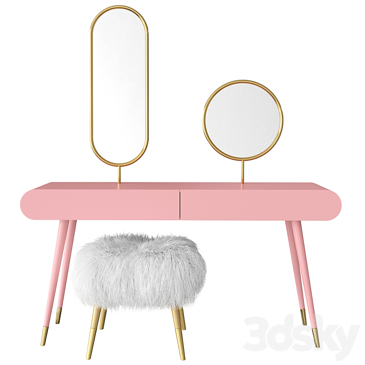 Dressing table Pearl Marshmallow 3DS Max - thumbnail 2