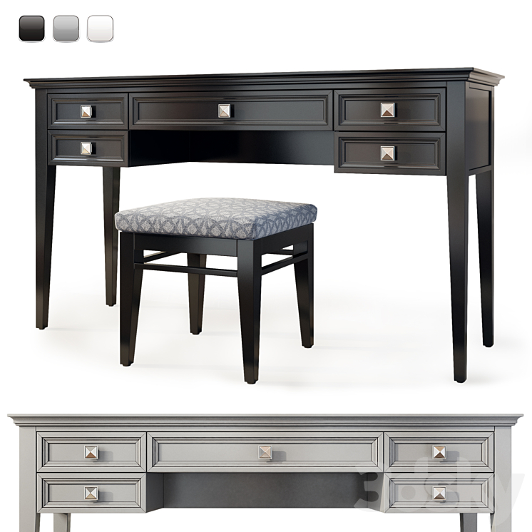 Dressing table RFS Brooklyn. Dressing table by MebelMoscow 3DS Max - thumbnail 1