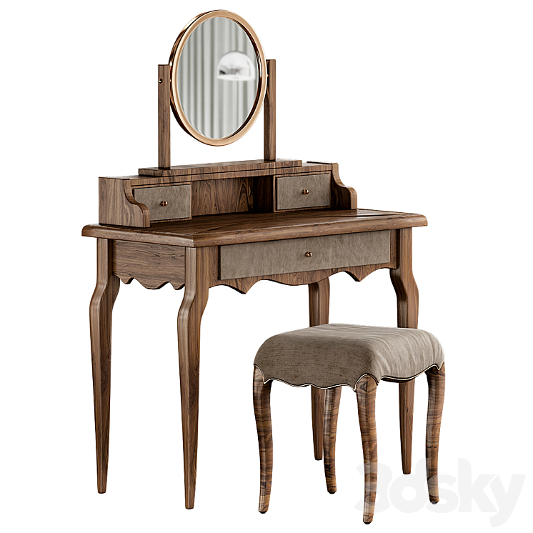 Dressing table Sienna Mirror casa Tocador pequeno 3DS Max Model - thumbnail 1