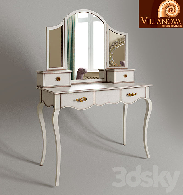 Dressing table VillaNova. Capri Collection 3DS Max Model - thumbnail 2