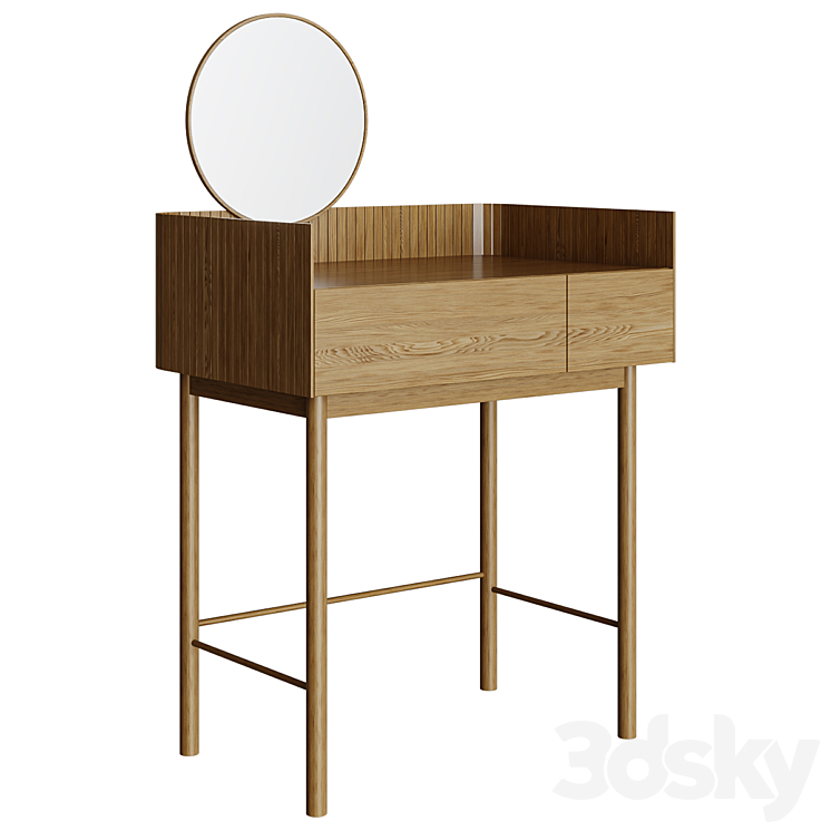 Dressing table with 2 drawers Lazar 3DS Max Model - thumbnail 1