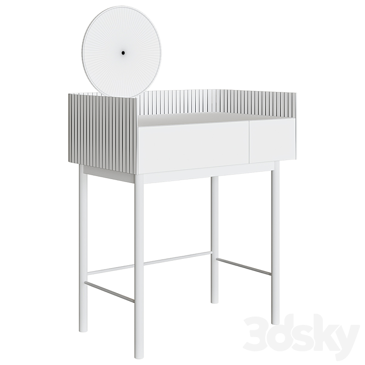 Dressing table with 2 drawers Lazar 3DS Max Model - thumbnail 2