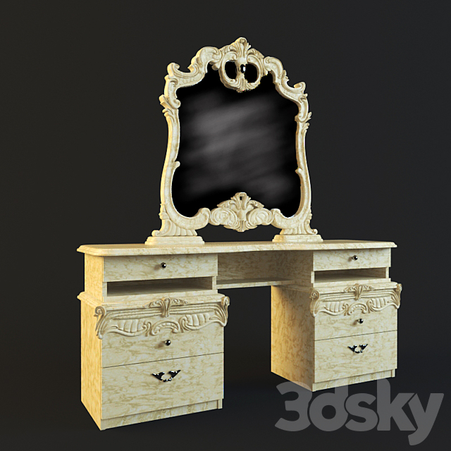 Dressing table with mirror 3DSMax File - thumbnail 1