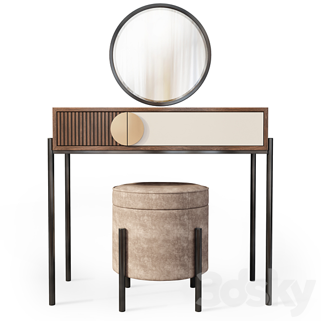 Dressing table with mirror Bergamo Wooden Kors 3ds Max - thumbnail 1