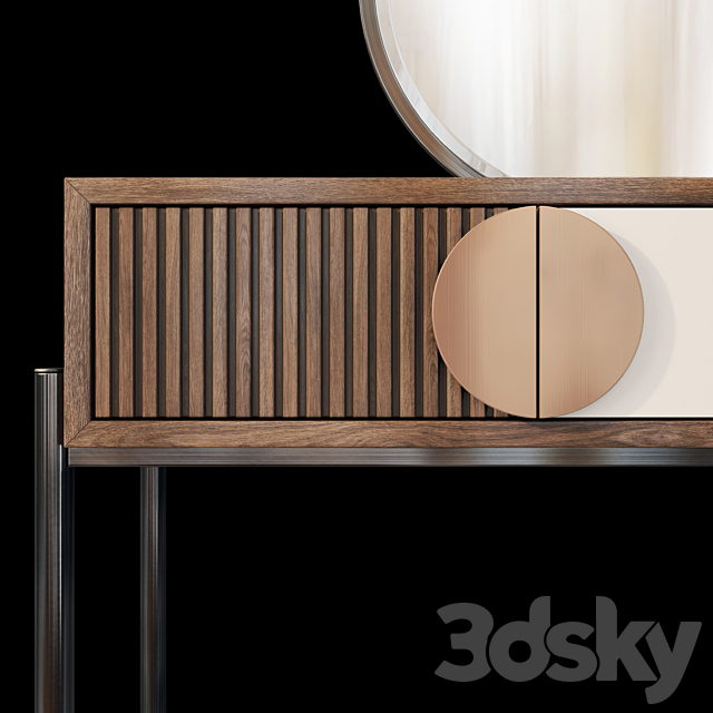 Dressing table with mirror Bergamo Wooden Kors 3ds Max - thumbnail 2