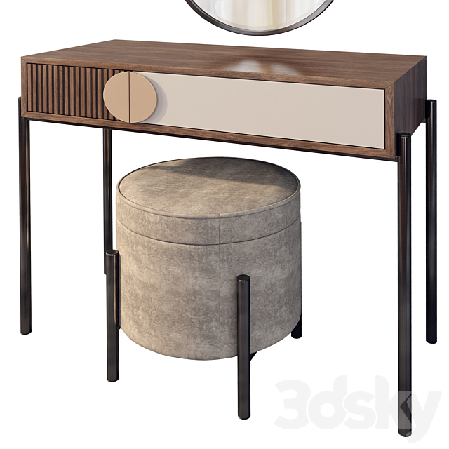 Dressing table with mirror Bergamo Wooden Kors 3ds Max - thumbnail 3