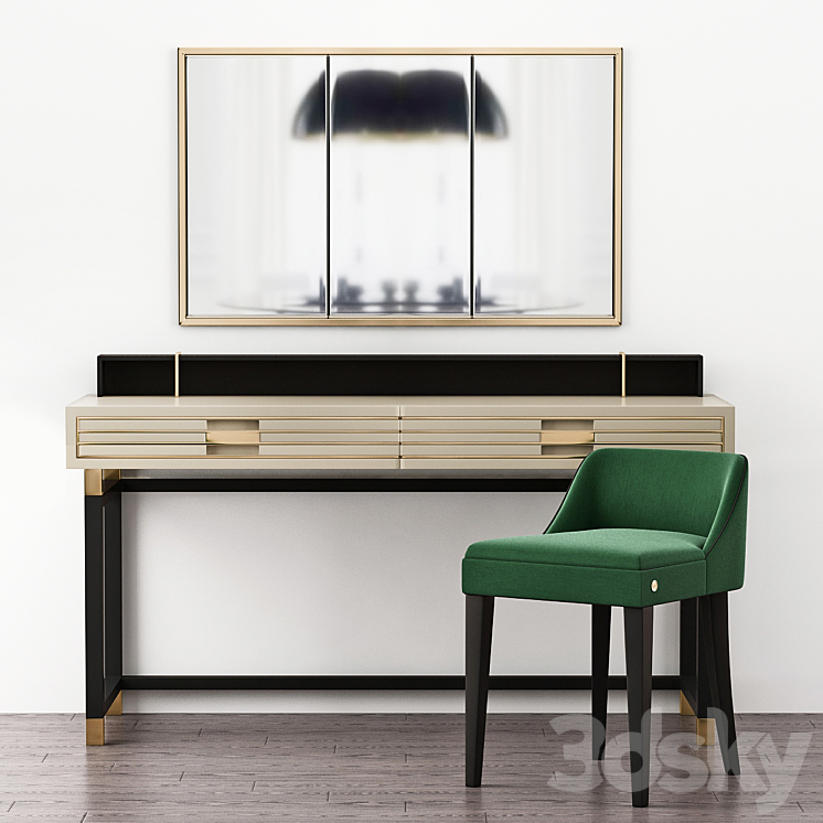 Edinburgh Writing Desk Frato Interiors 3DS Max - thumbnail 1