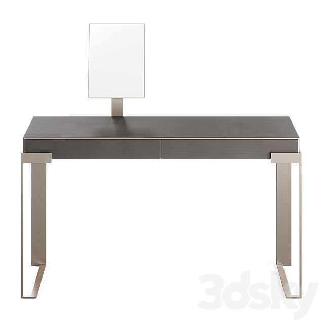 Fendi Aura Lady Desk with Mirror (Charcoal Fiddleback Sycamore) 3DSMax File - thumbnail 2