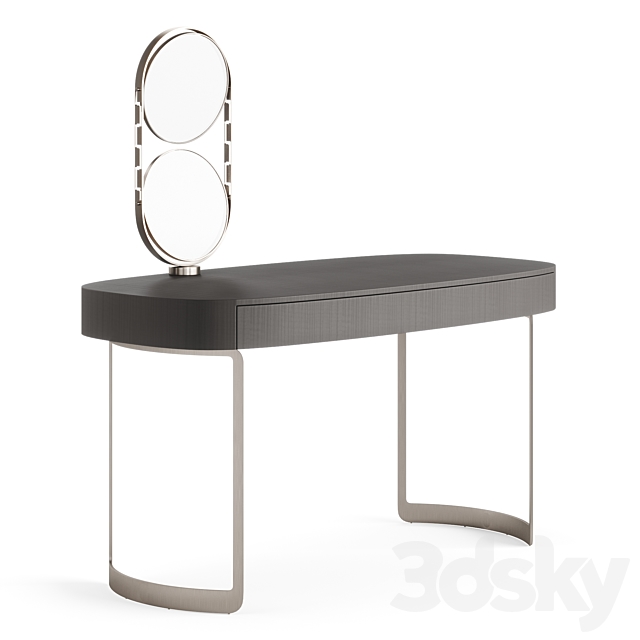 FENDI CASA MOONLIGHT LADY DESK (Charcoal Fiddleback Sycamore) 3DSMax File - thumbnail 3