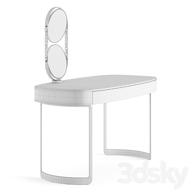 FENDI CASA MOONLIGHT LADY DESK (Charcoal Fiddleback Sycamore) 3DSMax File - thumbnail 5