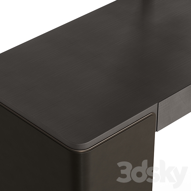 Fendi Icon Lady Desk with Mirror (Charcoal Fiddleback Sycamore) 3DS Max Model - thumbnail 4