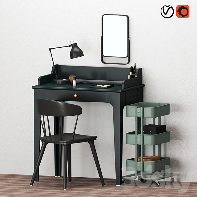 IKEA Dressing Table set 3ds Max - thumbnail 1