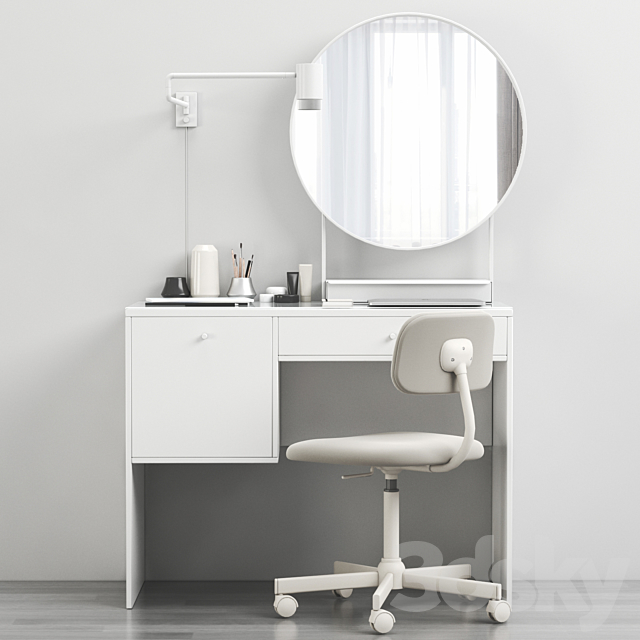 IKEA SYVDE dressing table and decor 3DS Max Model - thumbnail 2