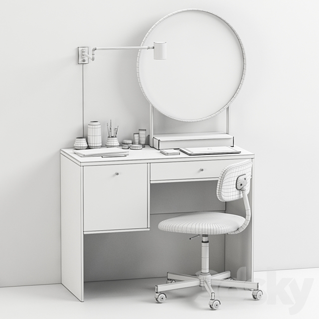 IKEA SYVDE dressing table and decor 3DS Max Model - thumbnail 3