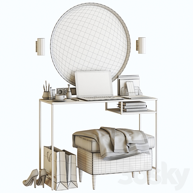 IKEA VITTSJO dressing table 3DSMax File - thumbnail 3