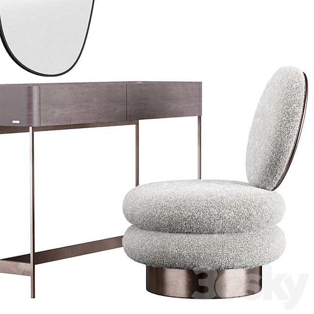 IRIS dressing table Moly Armchair 3DS Max Model - thumbnail 3