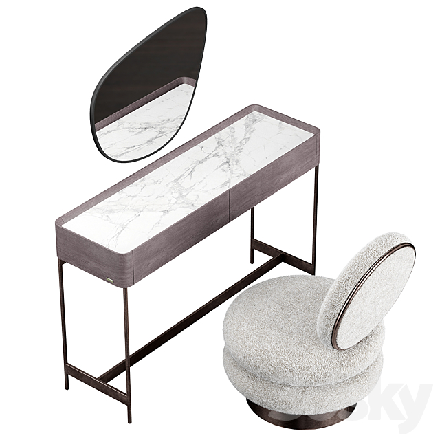 IRIS dressing table Moly Armchair 3DS Max Model - thumbnail 4