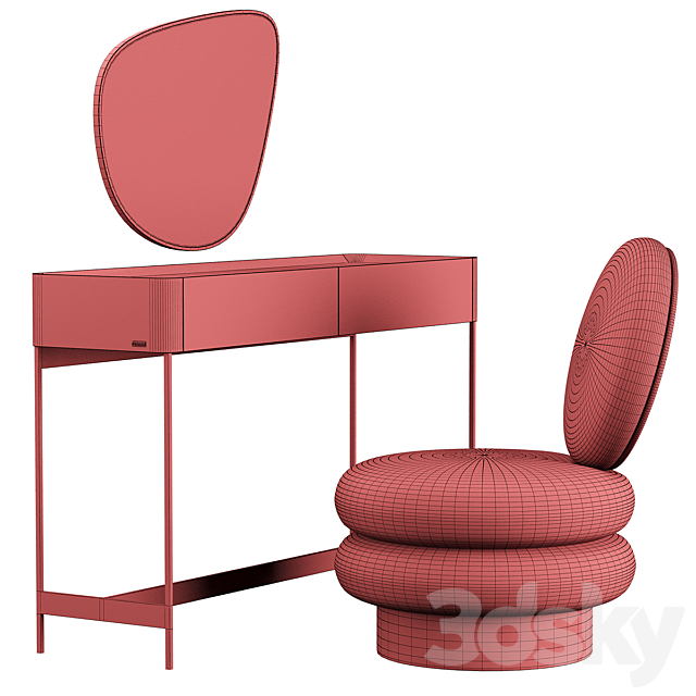 IRIS dressing table Moly Armchair 3DS Max Model - thumbnail 5