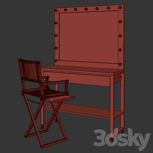 Johny Wood Makeup Artist Table 3ds Max - thumbnail 3