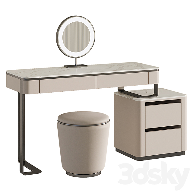 Kelvin Dressing Table with LED Mirror 3ds Max - thumbnail 1