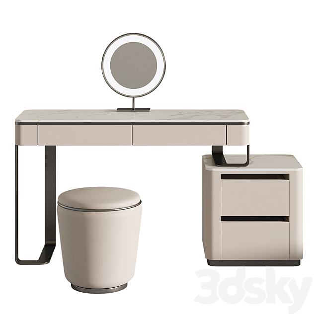 Kelvin Dressing Table with LED Mirror 3ds Max - thumbnail 2