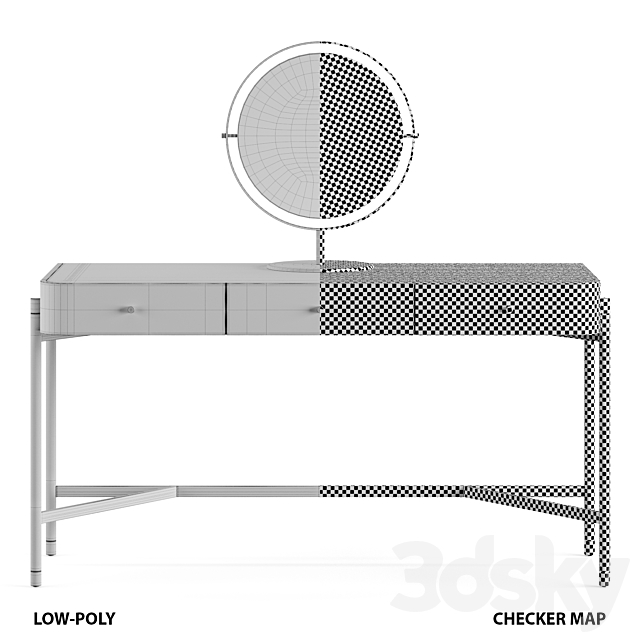 Laskasas Rosie Dressing Table 3DS Max Model - thumbnail 7