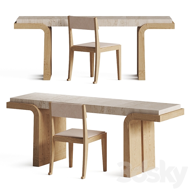 Le Cann Thalie Desk and Poly Chair 3DSMax File - thumbnail 1