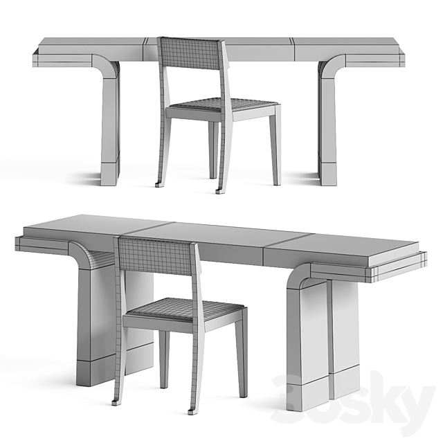 Le Cann Thalie Desk and Poly Chair 3DSMax File - thumbnail 4