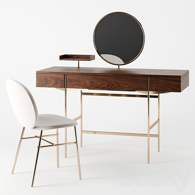 LONJA dressing table & Kelly C chair 3DSMax File - thumbnail 1