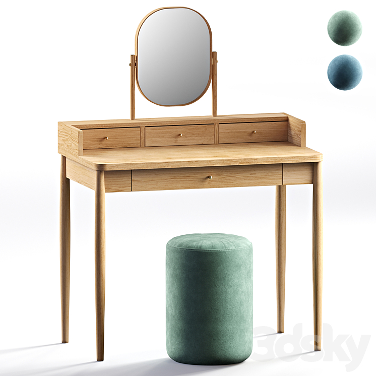 Lussan dressing table and Luxore ottoman LA REDOUTE INTERIEURS 3DS Max - thumbnail 1